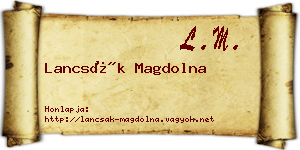 Lancsák Magdolna névjegykártya